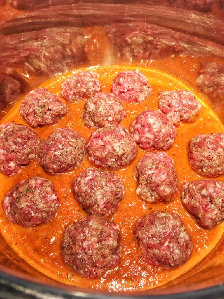 Pressure Cooker Mozzarella Stuffed Meatballs Recipe - Moscato Mom