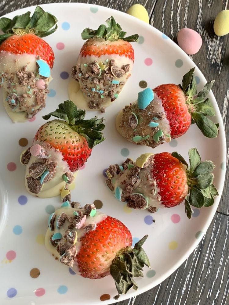 Mini Egg Chocolate Covered Strawberries