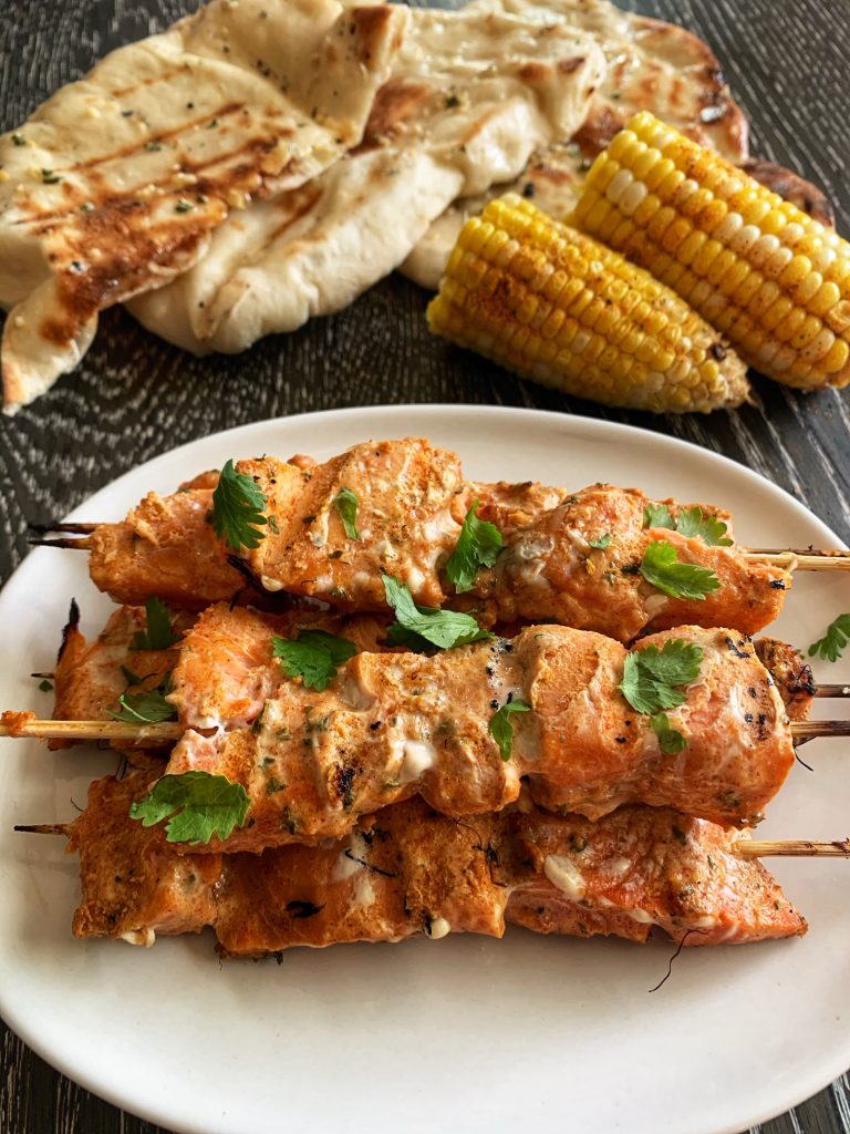 Tandoori Salmon Skewers - Food Mamma