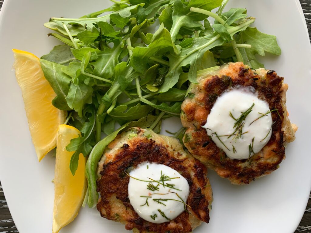 Salmon and Zucchini Fritters