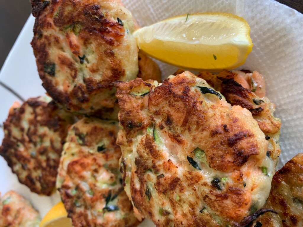 Salmon and Zucchini Fritters