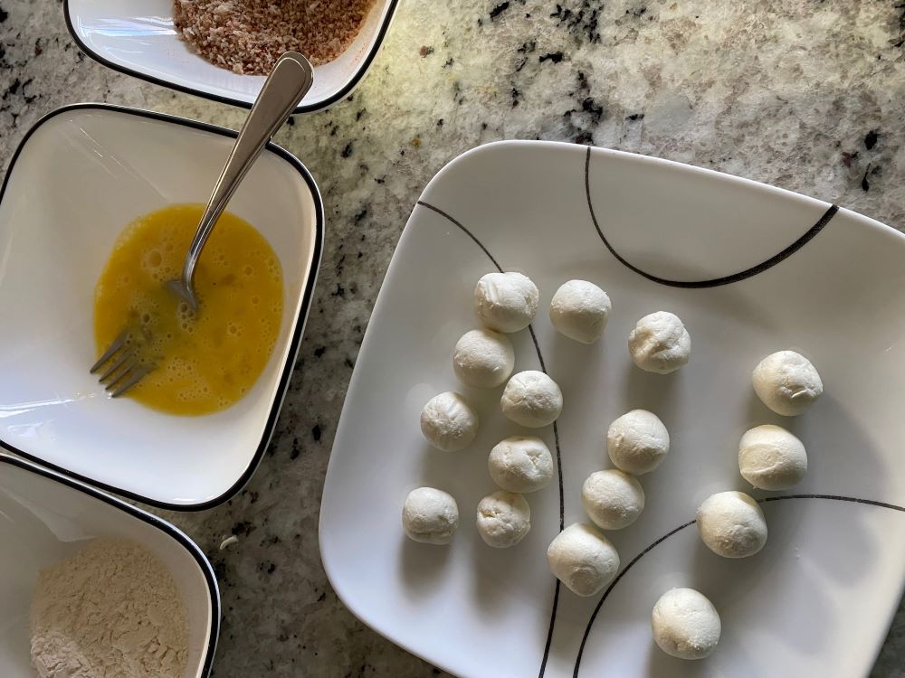 Fried Goat Cheese with Sriracha Honey