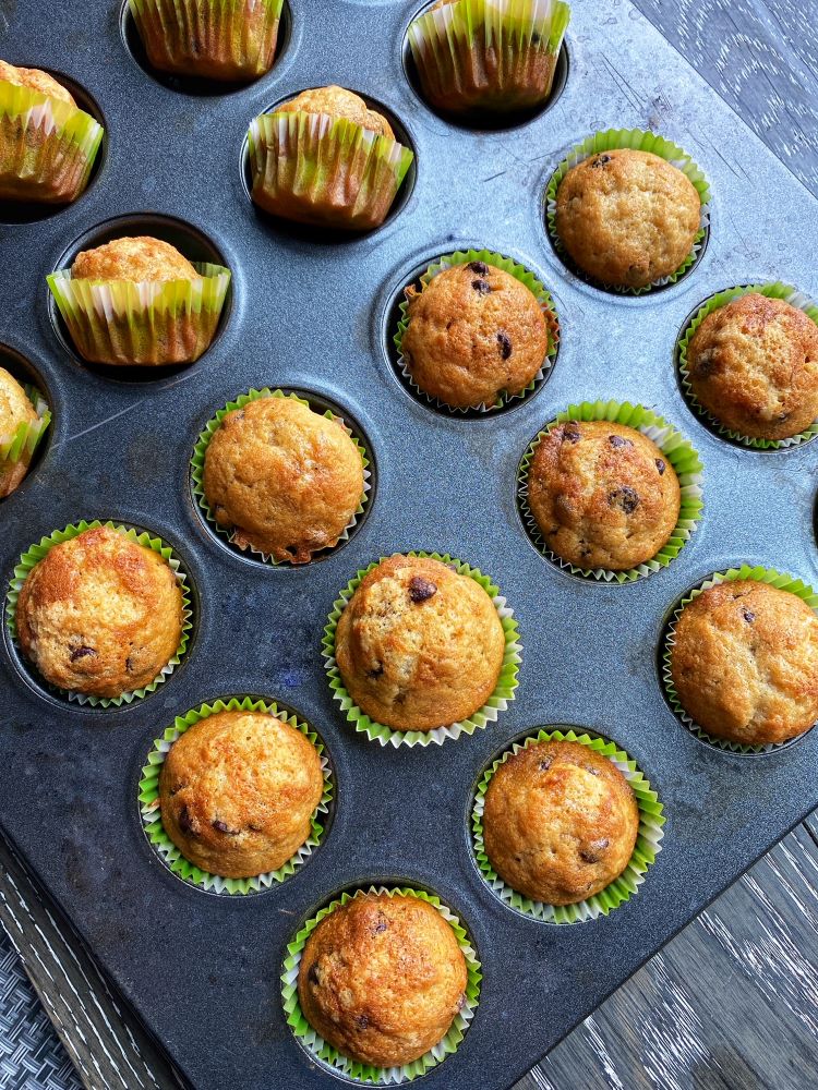 Mini Banana Chocolate Chip Muffins