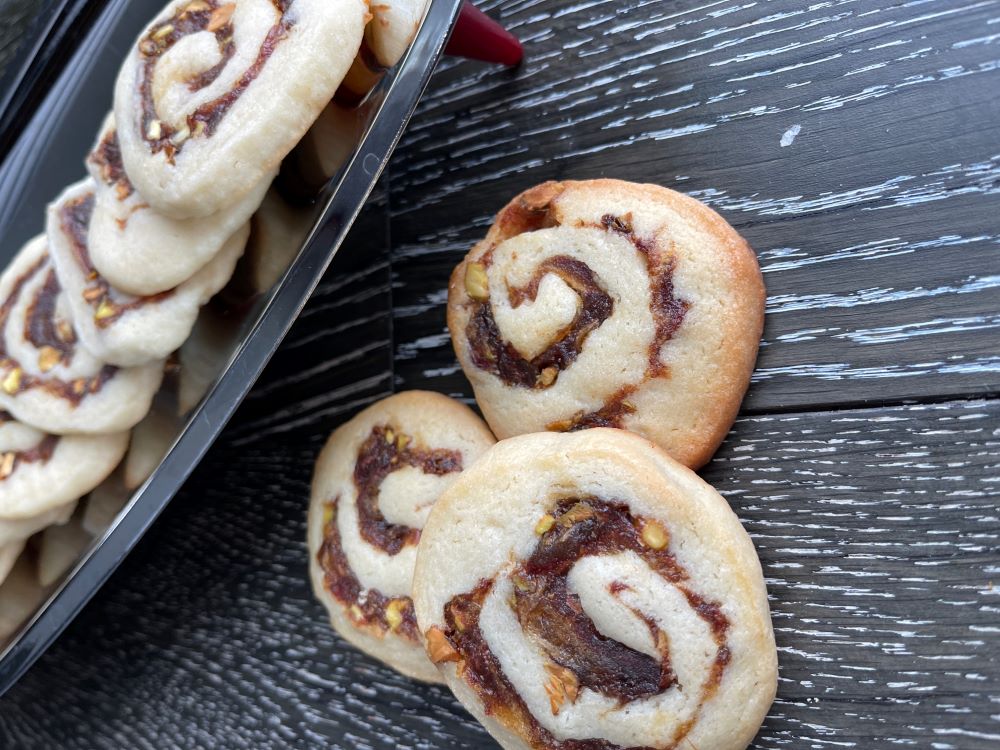 Medjool Date and Pistachio Pinwheel Cookies