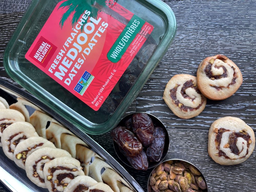 Medjool Date and Pistachio Pinwheel Cookies