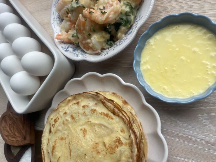 Shrimp Crepes with Hollandaise Sauce - Food Mamma